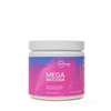 A container of MegaMucosa berry açaí flavored dietary supplement powder for mucosal support by Microbiome Labs.