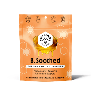 Beekeeper's Natural, B. Soothed Ginger Lemon Lozenges, Ipothecarystore.com